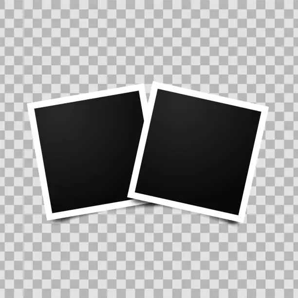 Vector illustration of Collage of two empty photo frames.