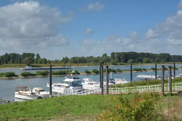 Marina of Leverkusen-Hitdorf at Rhine River,North Rhine westphalia,Germany