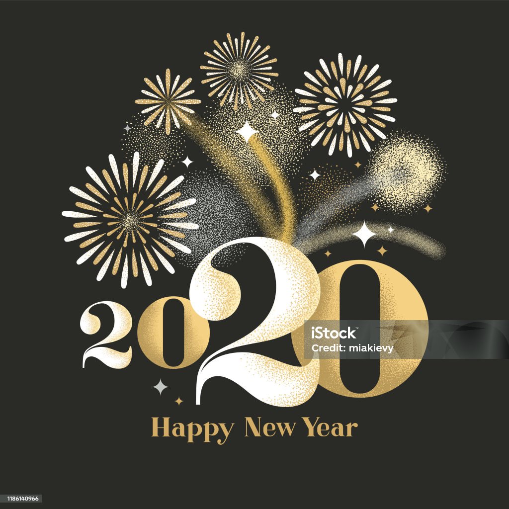 Happy New Year 2020 Greeting Stock Illustration - Download Image ...