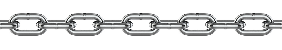 La cadena metálica esla un patrón de baldosas sin costuras. Ilustración de renderizado 3d aislada sobre fondo blanco photo