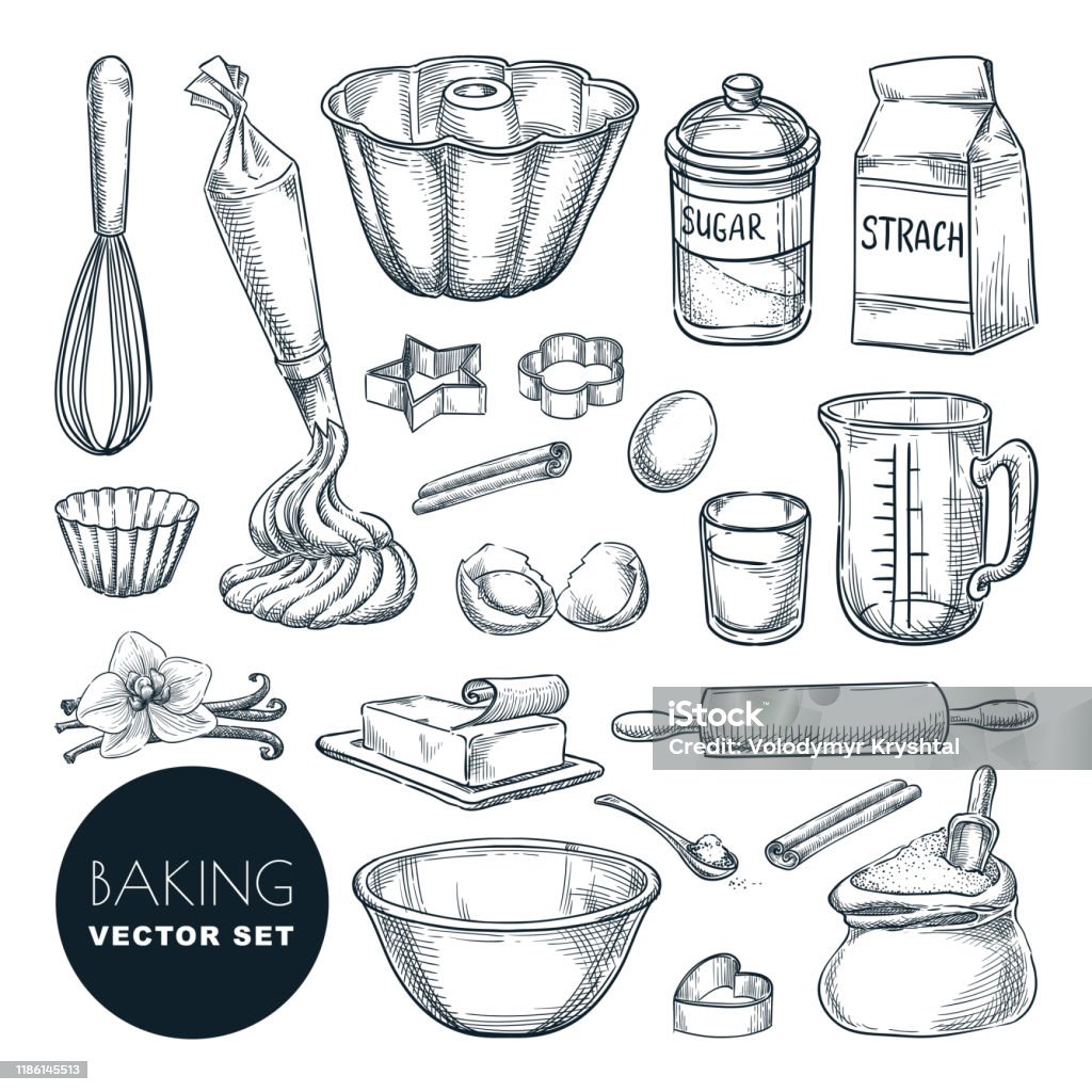 Baking Ingredients And Kitchen Utensil Icons Vector Flat Cartoon Illustration Cooking And Recipe Design Elements Stock Illustration - Download Image Now - iStock Baking Ingredients And Kitchen Utensil Icons Vector Flat Cartoon Illustration Cooking And Recipe Design Elements Stock Illustration - Download Image Now - iStock