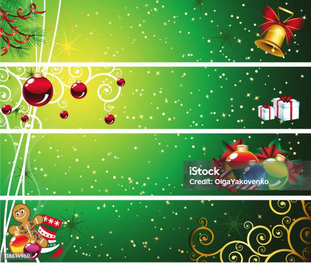 Natal Banners 15 Créditos - Arte vetorial de stock e mais imagens de Natal - Natal, Baga, Bastão de dança