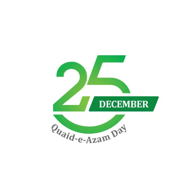 Vector illustration of 25th December - Quaid-e-Azam Day Vector Logo (Founder of Pakistan's Birthday Celebration Day)