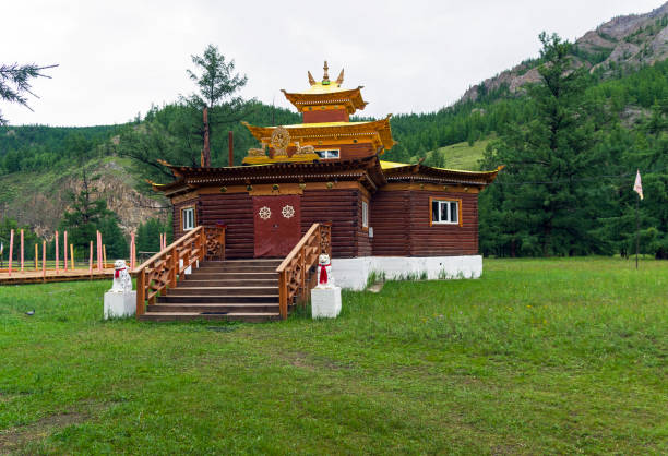 istock Wooden pagoda in a Buddhist datsan 1186151576