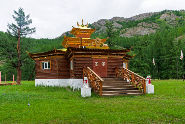istock Wooden pagoda in a Buddhist datsan 1186151681