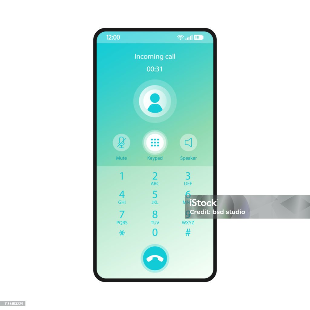 Keypad Interface Photo Switched Keypad Smartphone Interface Vector Template Stock Illustration ...