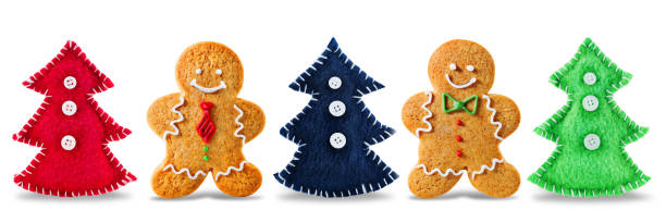 istock Christmas decoration with gingerbread cookies, cocoa with marshmallow, christmas tree gift on a white isolated background 1186154647