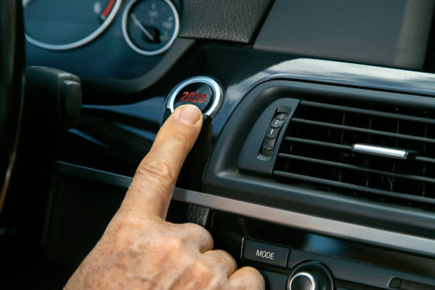 istock NEW YEAR 2020 written on car start and stop button. 1186154954