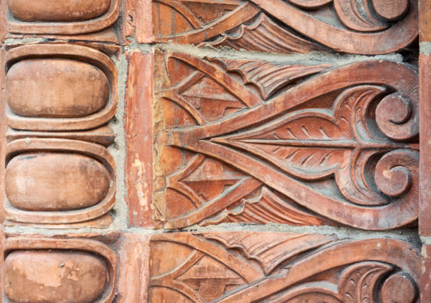 istock Antique carved brick close-up 1186157874