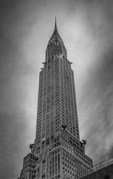 rascacielos - edificio chrysler fotografías e imágenes de stock