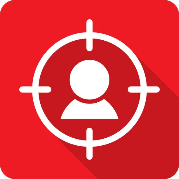 Vector illustration of Targeted Icon Silhouette