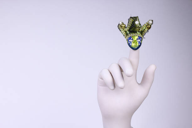 istock Carnival mask and white hand. 1186163445