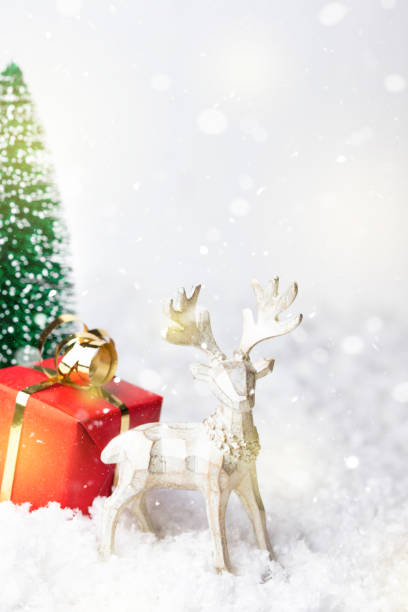 istock Christmas greeting card with reindeer. 1186164706