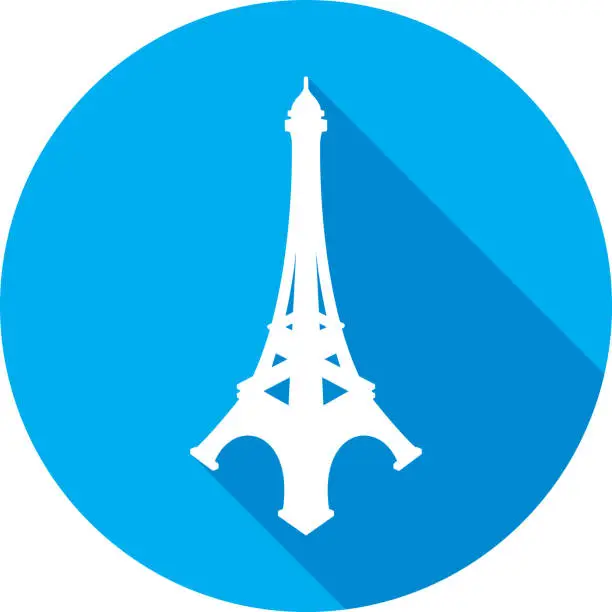 Vector illustration of Eiffel Tower Icon Silhouette