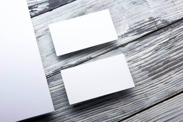 istock Business cards blank. Mockup on color background. Flat Lay. copy space for text 1186168110