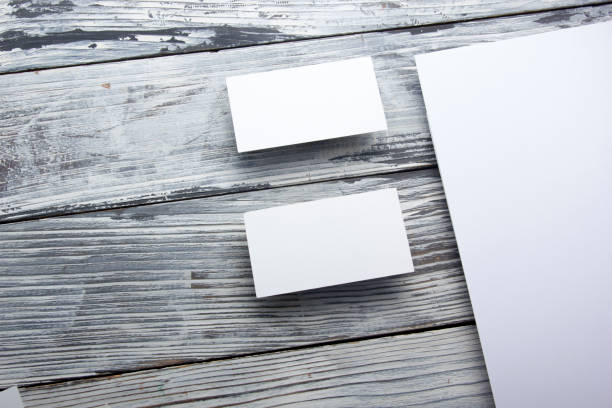 istock Business cards blank. Mockup on color background. Flat Lay. copy space for text 1186168994