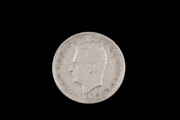 istock An old Spanish five peseta coin on black 1186169412