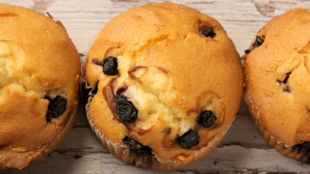 istock Blueberry muffins close up 1186169447