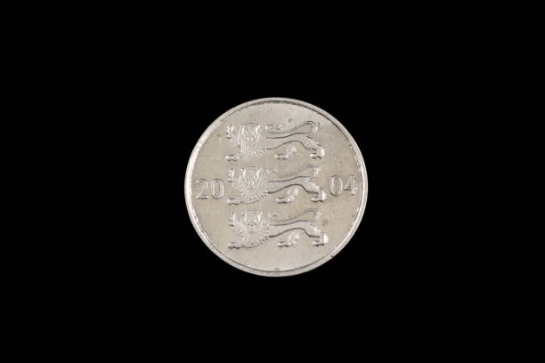 istock An old Estonian coin isolated on black 1186169659