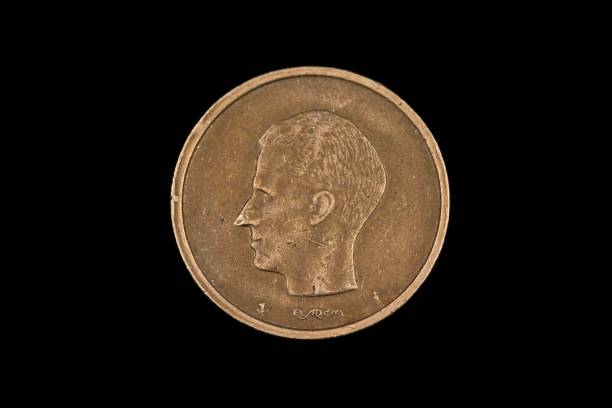 istock An old Belgian franc coin shot against a black background 1186170429