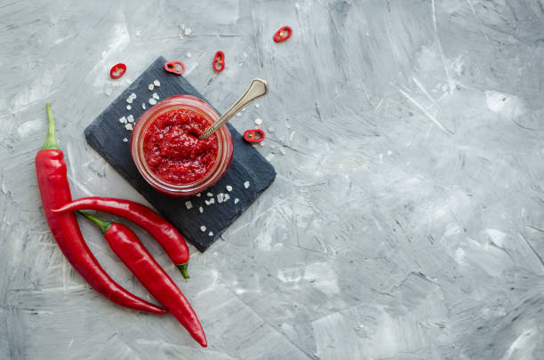istock Red hot chili jam with fresh ingredients 1186170689