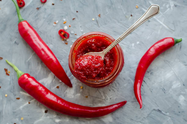 istock Red hot chili jam with fresh ingredients 1186170692