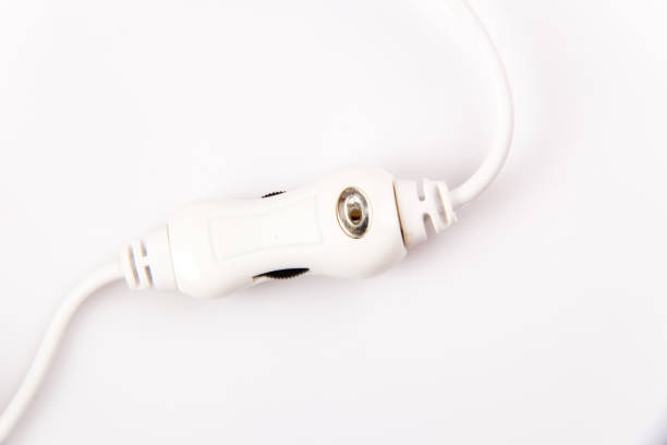 istock Audio plugs and cable on white background 1186175141