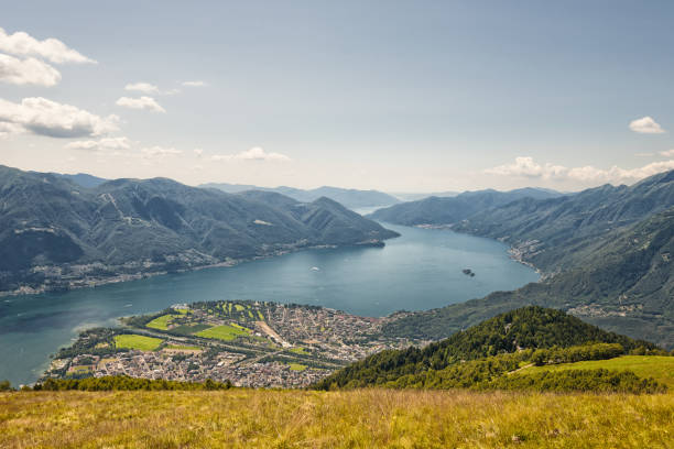 istock Panorama view Lago Maggiore in Switzerland 1186177376