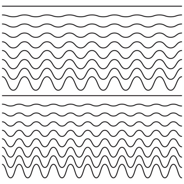 illustrations, cliparts, dessins animés et icônes de ensemble d'ondulés - sinueuse et zigzag - sillonnent les lignes horizontales croisées. illustration de vecteur - s