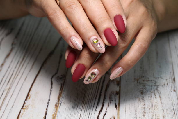 istock Amazing natural nails. Women's hands with clean manicure 1186180740