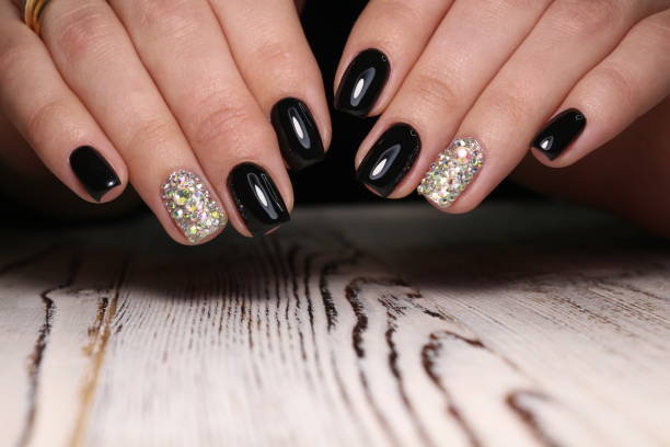 istock Amazing natural nails. Women's hands with clean manicure 1186180943