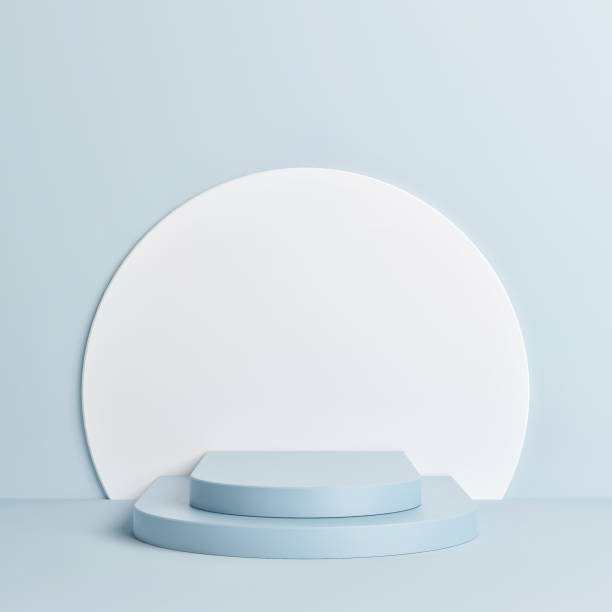 istock Mock up scene blue geometry podium, background for product rendering 1186183862