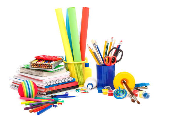 istock Stationery school supplies isolated on white background 1186184957
