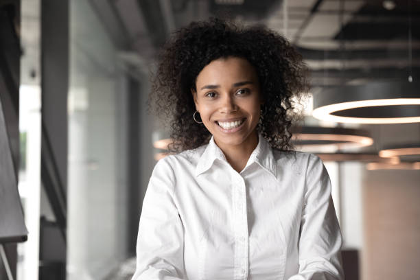 istock African businesswoman looking at camera make videocall having distant conversation 1186185274