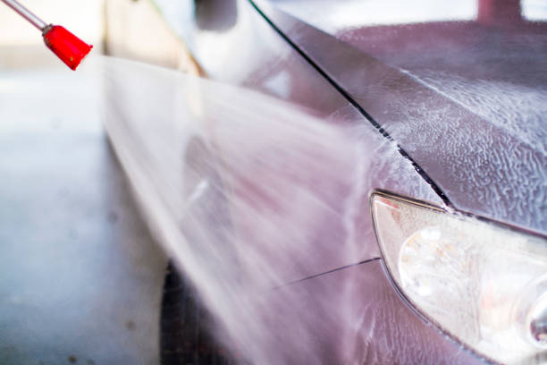istock Carwash with high pressure cleaner 1186193162