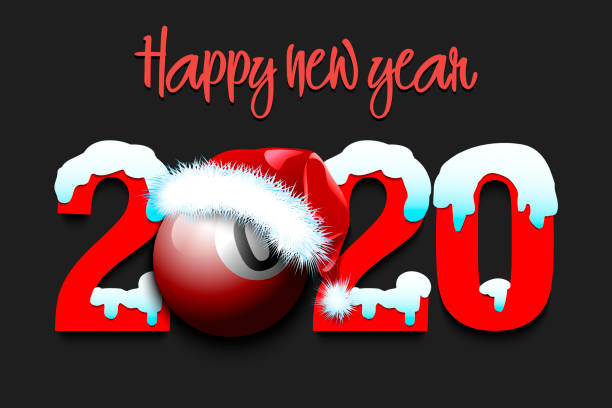 istock Snowy New Year numbers 2020 and billiard ball 1186206168