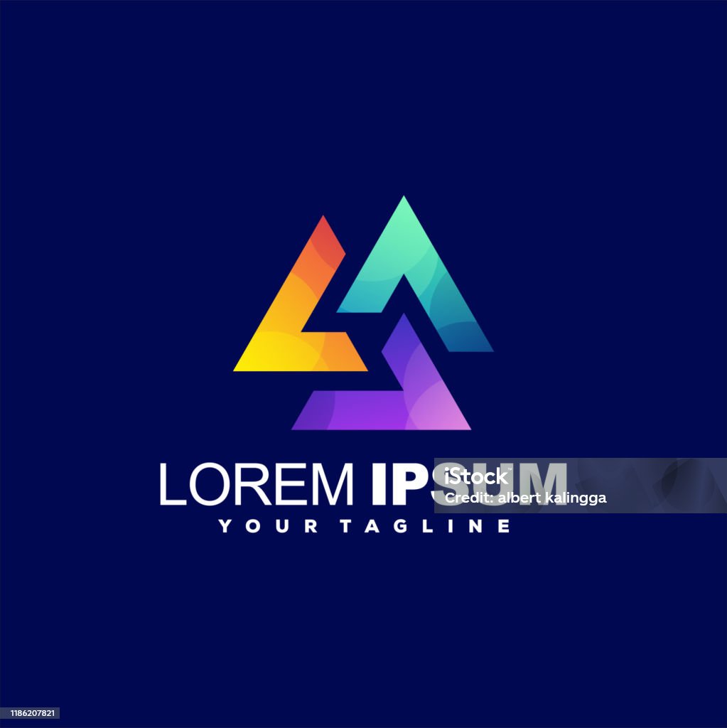 Awsome Triangles Awesome Triangle Gradient Logo Design Stock Illustration - Download ...
