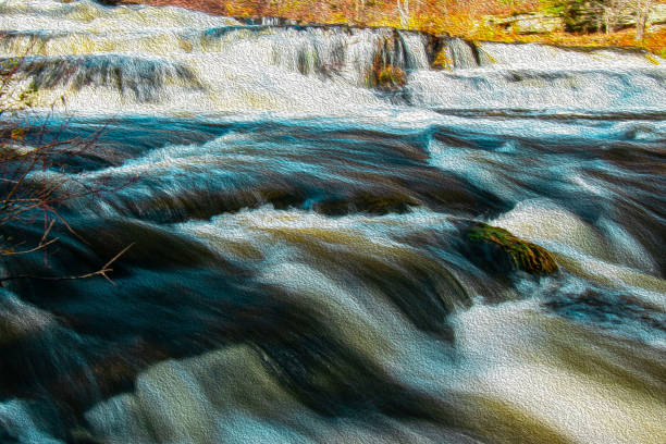 istock Flowing waterfall with oil paint filter 1186210436