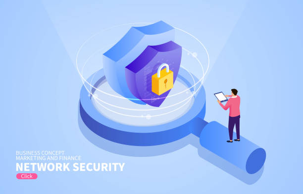 네트워크 보안 기술 연구 - encryption security system security padlock stock illustrations