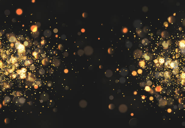 ilustrações de stock, clip art, desenhos animados e ícones de christmas golden lights. background of bright glow bokeh - sparks sparkler abstract light