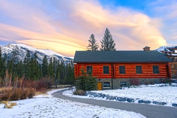 istock Snowy Footpath by Spring Creek Opera House in Canmore Alberta 1186213532