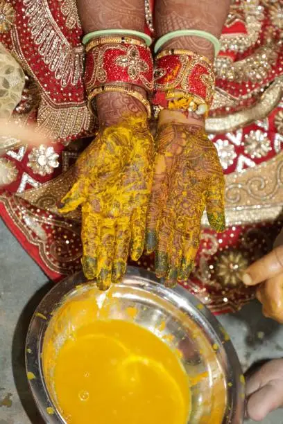 A Hindu wedding ritual wherein bride and others as symbol of love