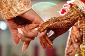 Hindu wedding ritual wherein bride and groom hand