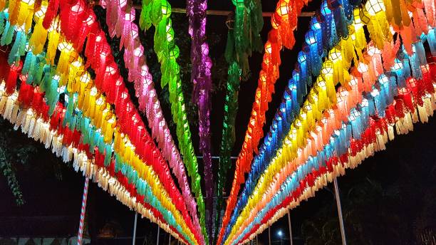 istock Rinbow lanterns at the festival 1186214725