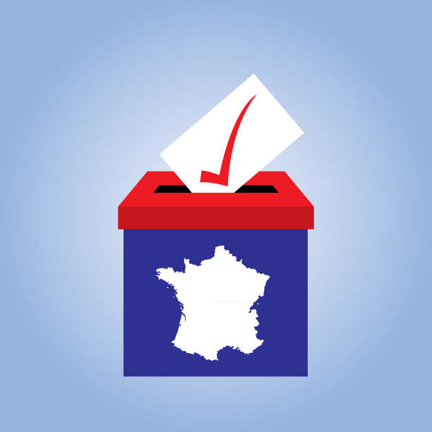ilustraciones, imágenes clip art, dibujos animados e iconos de stock de icono de la urna de francia - map usa election cartography