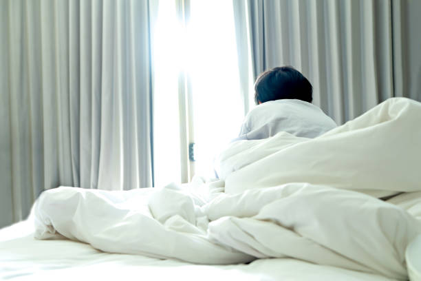 istock Little boy feels a headache in the morning. 1186235404