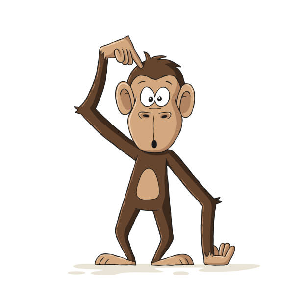 ilustraciones, imágenes clip art, dibujos animados e iconos de stock de mono de dibujos animados divertido - primate