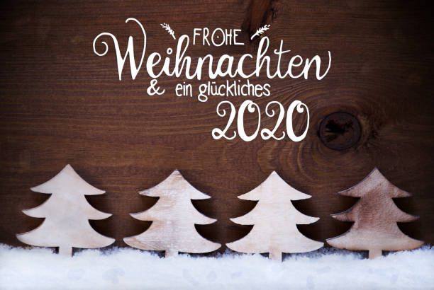 istock White Christmas Tree, Snow, Glueckliches 2020 Means Happy 2020 1186255329