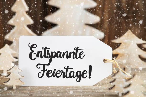 istock Christmas Tree, Label, Relaxed Holidays Means Merry Christmas, Snowflakes 1186257231