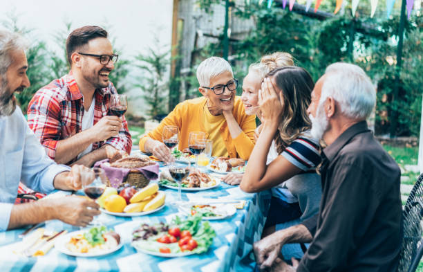 istock Happy family celebrating Thanksgiving day 1186257574